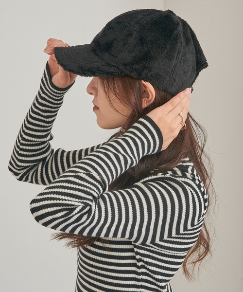 moz（モズ）の「【MOZ】ワンポイントボアフリースキャップ　361-0044（キャップ・レディース・ベージュ/チャコールグレー/アイボリー/ブラック・FREE）」の14枚目の写真