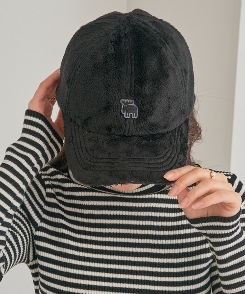 moz（モズ）の「【MOZ】ワンポイントボアフリースキャップ　361-0044（キャップ・レディース・ベージュ/チャコールグレー/アイボリー/ブラック・FREE）」の11枚目の写真