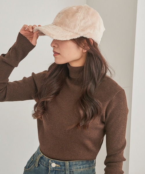 moz（モズ）の「【MOZ】ワンポイントボアフリースキャップ　361-0044（キャップ・レディース・ベージュ/チャコールグレー/アイボリー/ブラック・FREE）」の8枚目の写真