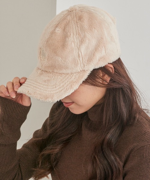 moz（モズ）の「【MOZ】ワンポイントボアフリースキャップ　361-0044（キャップ・レディース・ベージュ/チャコールグレー/アイボリー/ブラック・FREE）」の6枚目の写真