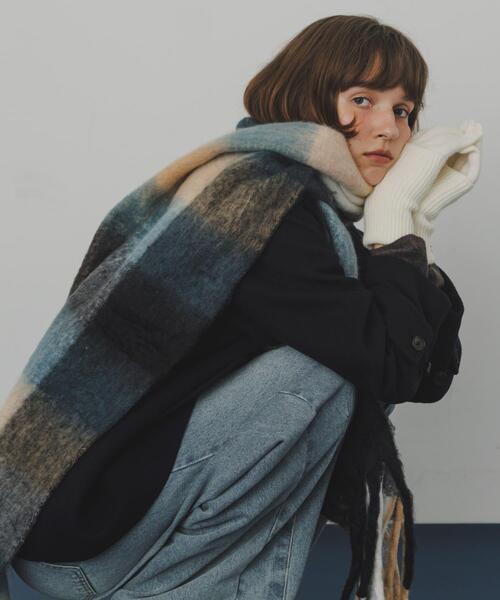 SMELLY(スメリー)の「ボリュームチェックマフラー(マフラー・レディース・ブラウン系その他/ブルー系その他・-)」の19枚目の写真