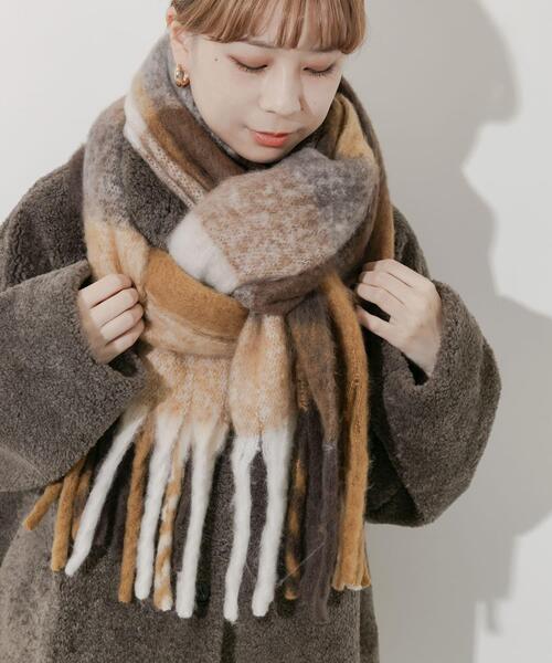 SMELLY(スメリー)の「ボリュームチェックマフラー(マフラー・レディース・ブラウン系その他/ブルー系その他・-)」の14枚目の写真