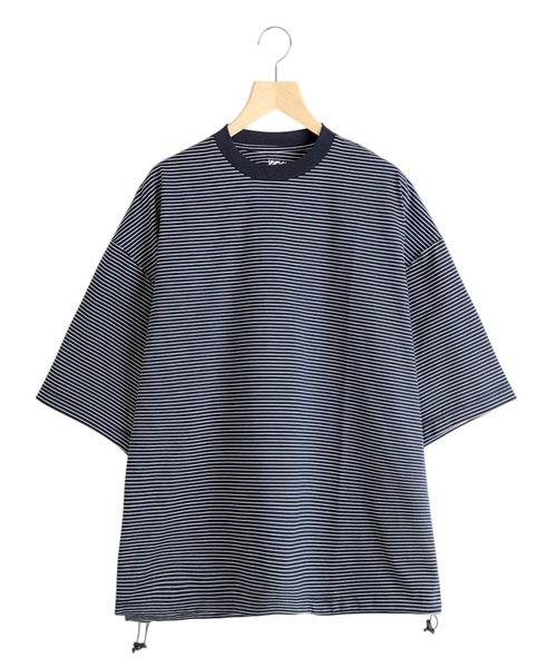 is-ness（イズネス）の「is-ness / イズネス：BALLOON BORDER SHORT SLEEVE T-SHIRT：31SSSH05-3[NOA]（Tシャツ/カットソー・メンズ・ブラック×ホワイト/ネイビー×ホワイト・M/L）」の2枚目の写真