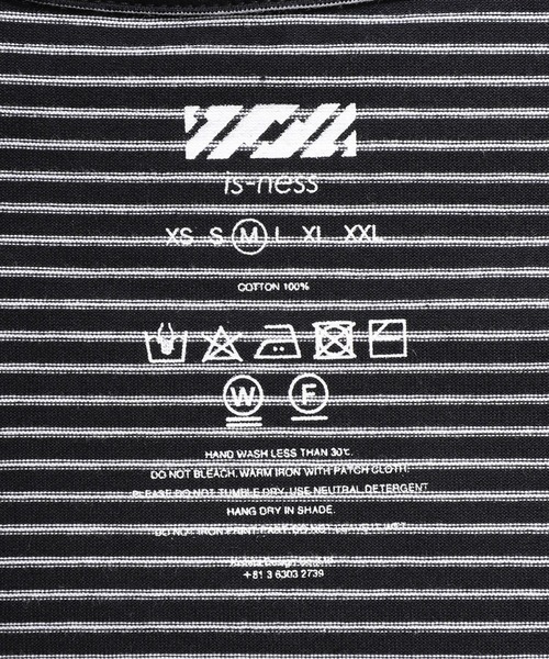 is-ness（イズネス）の「is-ness / イズネス：BALLOON BORDER SHORT SLEEVE T-SHIRT：31SSSH05-3[NOA]（Tシャツ/カットソー・メンズ・ブラック×ホワイト/ネイビー×ホワイト・M/L）」の6枚目の写真