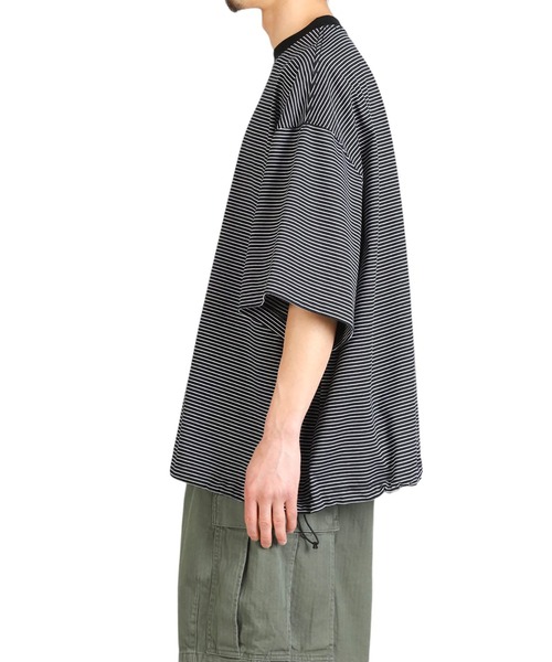 is-ness（イズネス）の「is-ness / イズネス：BALLOON BORDER SHORT SLEEVE T-SHIRT：31SSSH05-3[NOA]（Tシャツ/カットソー・メンズ・ブラック×ホワイト/ネイビー×ホワイト・M/L）」の8枚目の写真