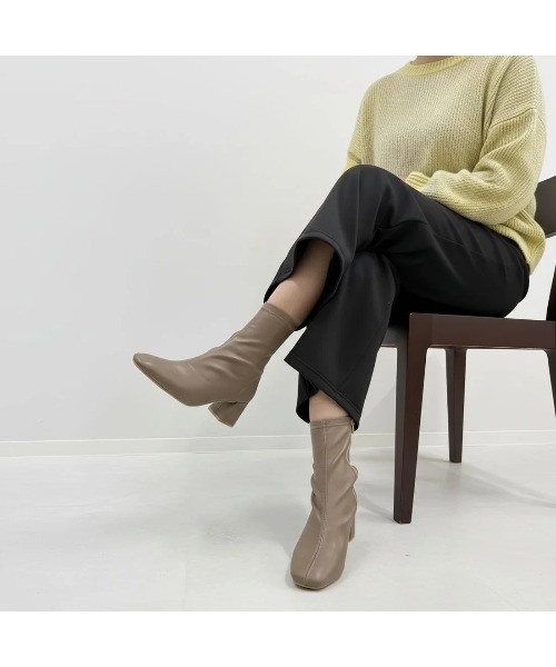 carino(カリーノ)の「【レイン対応】ストレッチヒールブーツ(ブーツ・レディース・デザートカモ/ブラック・S/M/L/LL)」の13枚目の写真