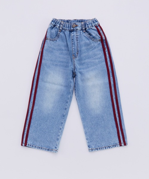 Ocean&Ground（オーシャン&グラウンド）の「Jr.ｻｲﾄﾞﾗｲﾝﾃﾞﾆﾑﾊﾟﾝﾂ（デニムパンツ・キッズ・ブラック/ケミカルウォッシュ・160/150）」の2枚目の写真