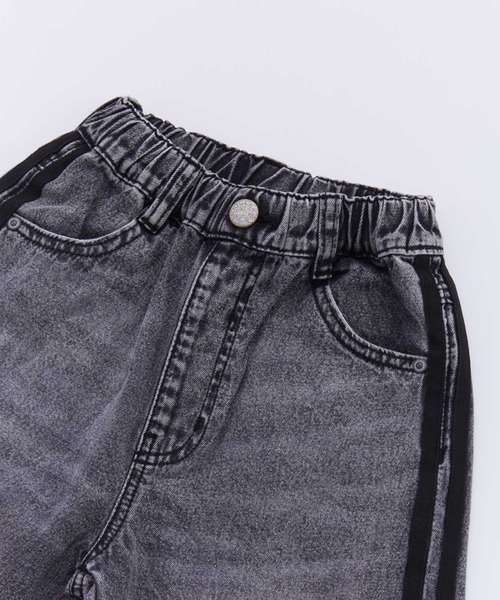Ocean&Ground（オーシャン&グラウンド）の「Jr.ｻｲﾄﾞﾗｲﾝﾃﾞﾆﾑﾊﾟﾝﾂ（デニムパンツ・キッズ・ブラック/ケミカルウォッシュ・160/150）」の4枚目の写真