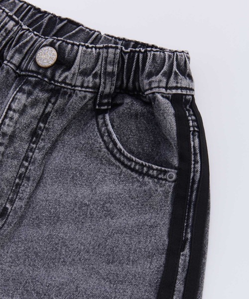 Ocean&Ground（オーシャン&グラウンド）の「Jr.ｻｲﾄﾞﾗｲﾝﾃﾞﾆﾑﾊﾟﾝﾂ（デニムパンツ・キッズ・ブラック/ケミカルウォッシュ・160/150）」の5枚目の写真
