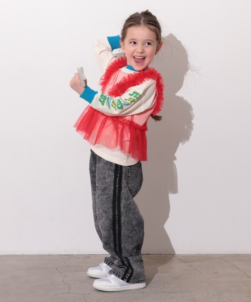 Ocean&Ground（オーシャン&グラウンド）の「Jr.ｻｲﾄﾞﾗｲﾝﾃﾞﾆﾑﾊﾟﾝﾂ（デニムパンツ・キッズ・ブラック/ケミカルウォッシュ・160/150）」の13枚目の写真