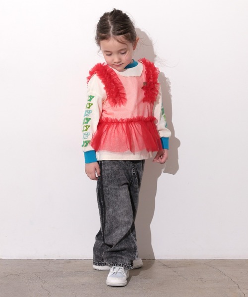 Ocean&Ground（オーシャン&グラウンド）の「Jr.ｻｲﾄﾞﾗｲﾝﾃﾞﾆﾑﾊﾟﾝﾂ（デニムパンツ・キッズ・ブラック/ケミカルウォッシュ・160/150）」の16枚目の写真