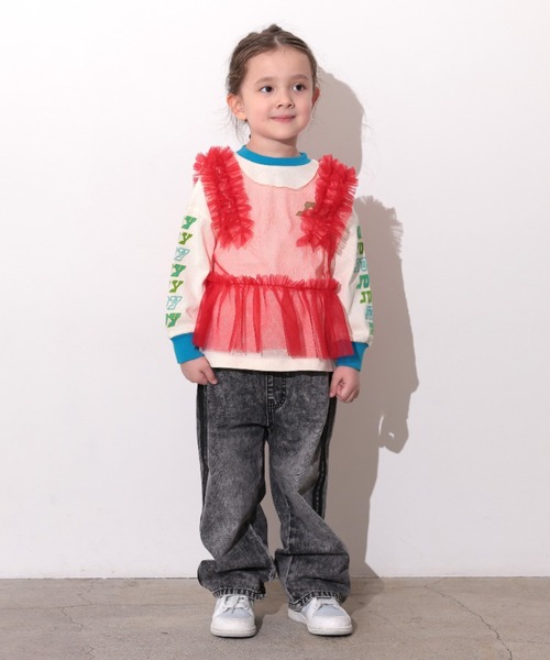 Ocean&Ground（オーシャン&グラウンド）の「Jr.ｻｲﾄﾞﾗｲﾝﾃﾞﾆﾑﾊﾟﾝﾂ（デニムパンツ・キッズ・ブラック/ケミカルウォッシュ・160/150）」の17枚目の写真