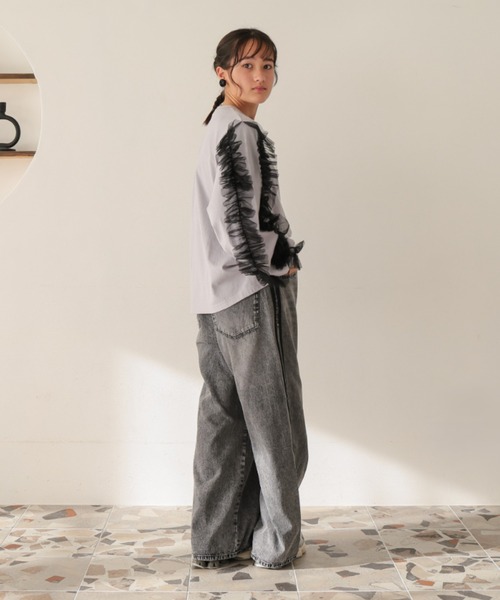 Ocean&Ground（オーシャン&グラウンド）の「Jr.ｻｲﾄﾞﾗｲﾝﾃﾞﾆﾑﾊﾟﾝﾂ（デニムパンツ・キッズ・ブラック/ケミカルウォッシュ・160/150）」の19枚目の写真