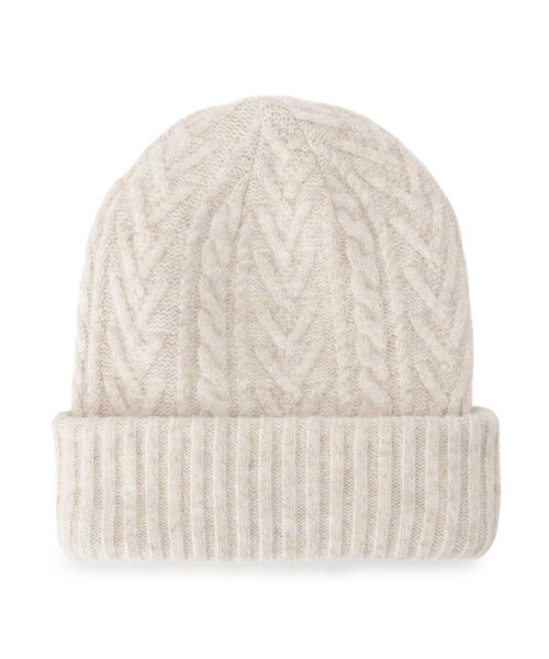 SHOO・LA・RUE（シューラルー）の「リバーシブルニット帽（ニットキャップ/ビーニー・レディース・ブラック/マスタード/ナチュラル/ライトベージュ・00）」の3枚目の写真