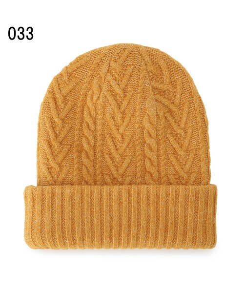 SHOO・LA・RUE（シューラルー）の「リバーシブルニット帽（ニットキャップ/ビーニー・レディース・ブラック/マスタード/ナチュラル/ライトベージュ・00）」の8枚目の写真