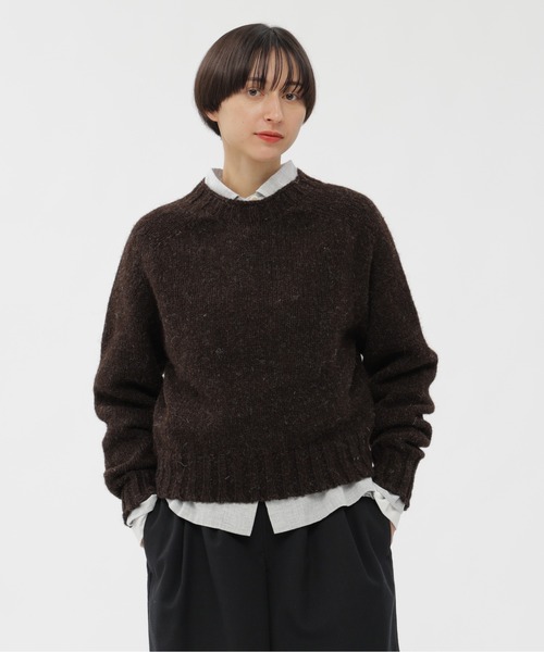 MHL.（エムエイチエル）の「RUSTIC WOOL（ニット/セーター・レディース・ダークブラウン/ナチュラル・2）」の2枚目の写真