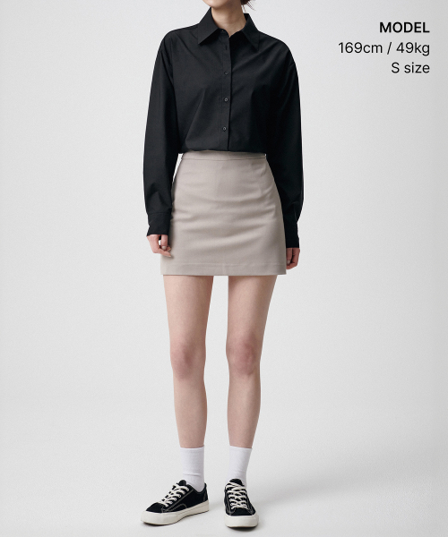 MUSINSA STANDARD WOMAN（ムシンサスタンダードウーマン）の「ウィメンズリンクルフリーシャツ[ブラック]（シャツ/ブラウス・レディース・その他・SMALL/MEDIUM/LARGE/X-SMALL）」の3枚目の写真