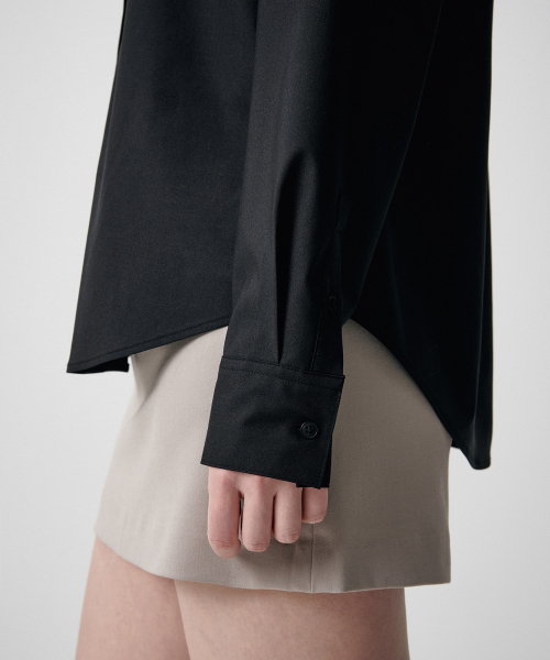 MUSINSA STANDARD WOMAN（ムシンサスタンダードウーマン）の「ウィメンズリンクルフリーシャツ[ブラック]（シャツ/ブラウス・レディース・その他・SMALL/MEDIUM/LARGE/X-SMALL）」の6枚目の写真