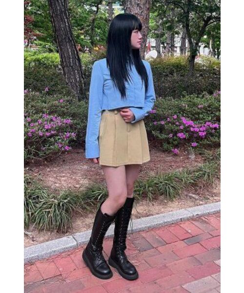 SALT AND CHOCOLATE（ソルトアンドチョコレート）の「SACロゴシワにならないクロップシャツスカイブルー4W2317001（シャツ/ブラウス・レディース・その他・SMALL/MEDIUM）」の7枚目の写真