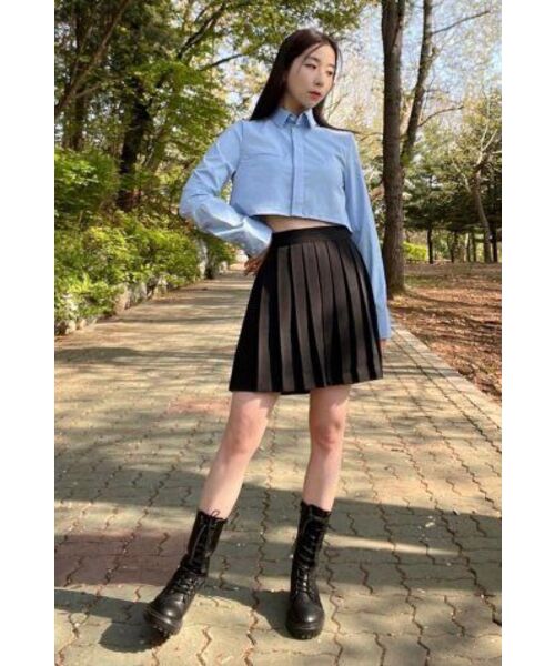 SALT AND CHOCOLATE（ソルトアンドチョコレート）の「SACロゴシワにならないクロップシャツスカイブルー4W2317001（シャツ/ブラウス・レディース・その他・SMALL/MEDIUM）」の8枚目の写真