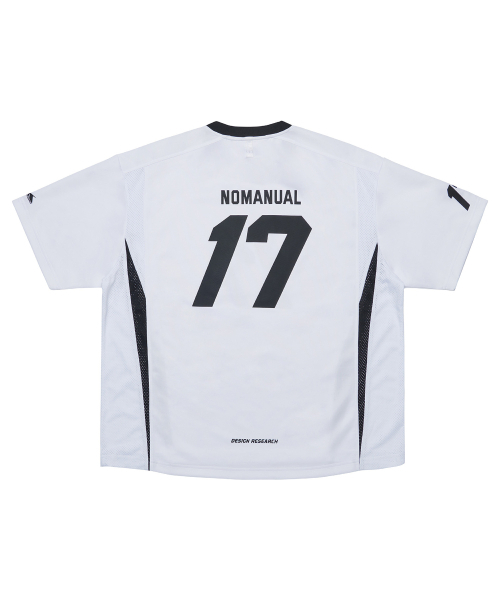 NOMANUAL（NOMANUAL）の「17 MESH BLOCK FOOTBALL JERSEY - WHITE（Tシャツ/カットソー・レディース・その他・LARGE/MEDIUM/X-LARGE）」の2枚目の写真