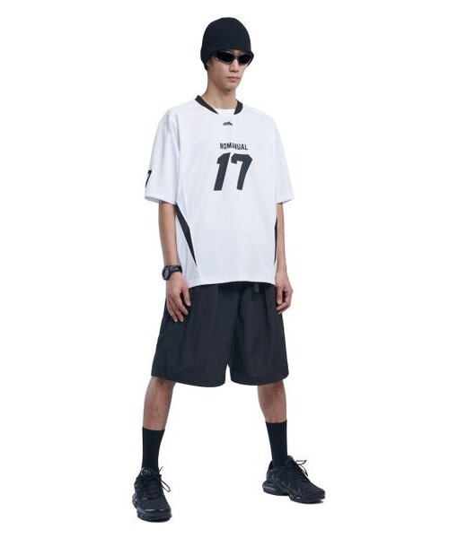 NOMANUAL（NOMANUAL）の「17 MESH BLOCK FOOTBALL JERSEY - WHITE（Tシャツ/カットソー・レディース・その他・LARGE/MEDIUM/X-LARGE）」の3枚目の写真