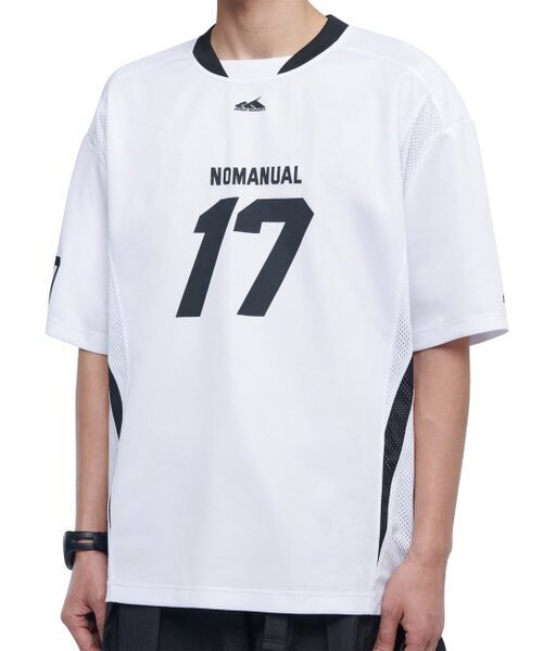 NOMANUAL（NOMANUAL）の「17 MESH BLOCK FOOTBALL JERSEY - WHITE（Tシャツ/カットソー・レディース・その他・LARGE/MEDIUM/X-LARGE）」の5枚目の写真