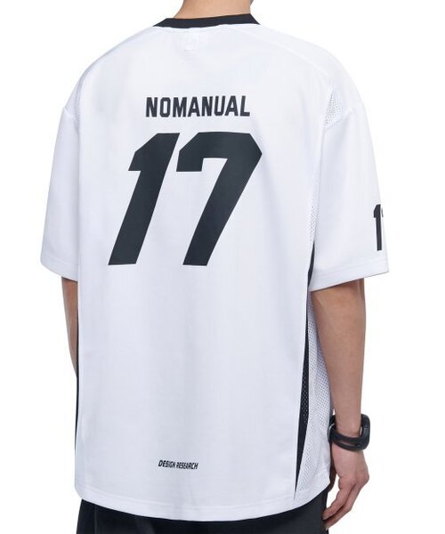 NOMANUAL（NOMANUAL）の「17 MESH BLOCK FOOTBALL JERSEY - WHITE（Tシャツ/カットソー・レディース・その他・LARGE/MEDIUM/X-LARGE）」の6枚目の写真