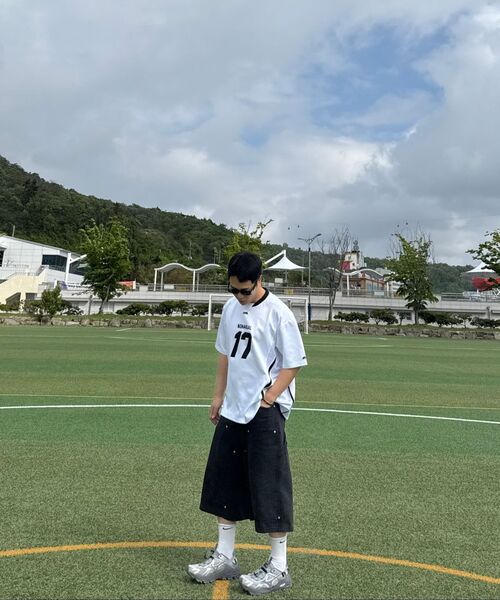 NOMANUAL（NOMANUAL）の「17 MESH BLOCK FOOTBALL JERSEY - WHITE（Tシャツ/カットソー・レディース・その他・LARGE/MEDIUM/X-LARGE）」の10枚目の写真