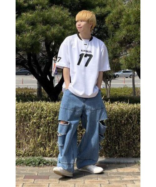 NOMANUAL（NOMANUAL）の「17 MESH BLOCK FOOTBALL JERSEY - WHITE（Tシャツ/カットソー・レディース・その他・LARGE/MEDIUM/X-LARGE）」の17枚目の写真