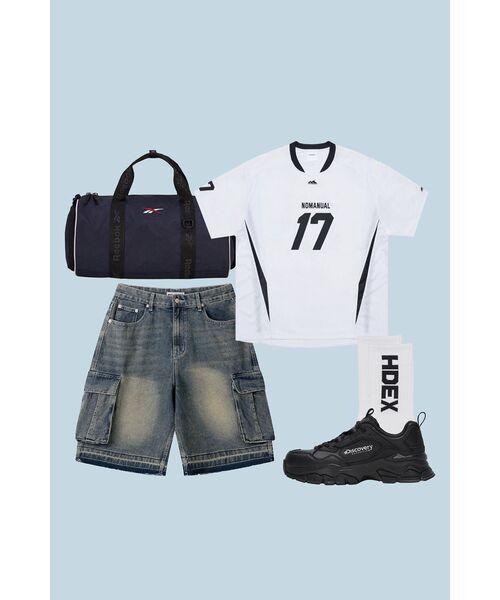 NOMANUAL（NOMANUAL）の「17 MESH BLOCK FOOTBALL JERSEY - WHITE（Tシャツ/カットソー・レディース・その他・LARGE/MEDIUM/X-LARGE）」の18枚目の写真