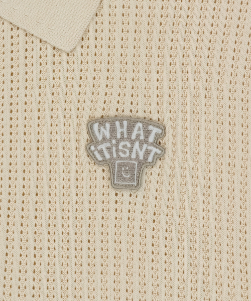 Wacky WiLLy(ワッキーウィリー)の「タイポワッペンカラー半袖ネットニットクリーム(ポロシャツ・レディース・その他・LARGE/X-LARGE/SMALL/MEDIUM)」の5枚目の写真
