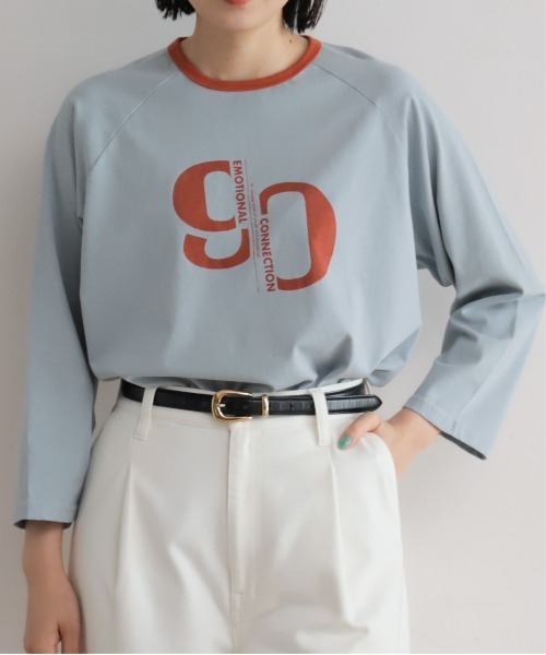 NOMBRE IMPAIR（ノンブルアンペール）の「90ｓロゴＰＴ　リンガー8分袖ＴＥＥ（Tシャツ/カットソー・レディース・キナリ/サックスブルー・FREE）」の2枚目の写真