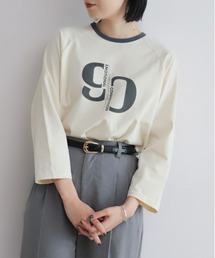 NOMBRE IMPAIR | 90ｓロゴＰＴ　リンガー8分袖ＴＥＥ(Tシャツ/カットソー)