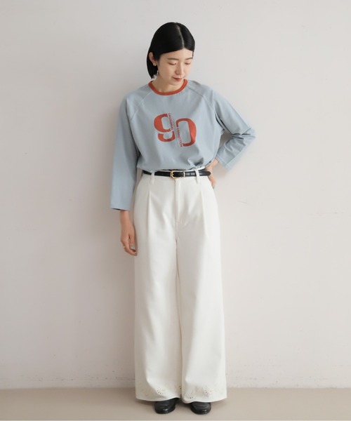 NOMBRE IMPAIR（ノンブルアンペール）の「90ｓロゴＰＴ　リンガー8分袖ＴＥＥ（Tシャツ/カットソー・レディース・キナリ/サックスブルー・FREE）」の10枚目の写真