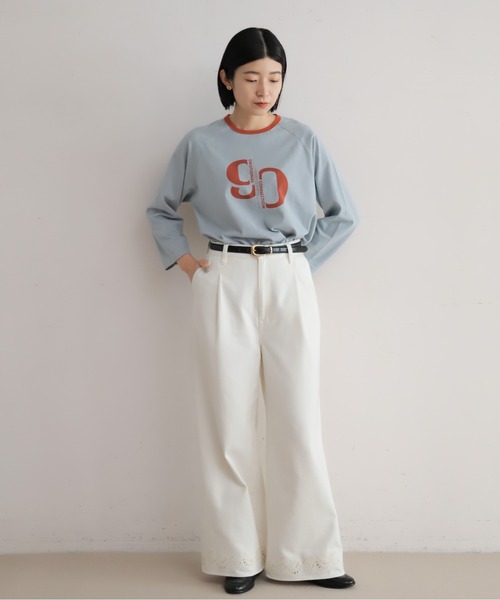 NOMBRE IMPAIR（ノンブルアンペール）の「90ｓロゴＰＴ　リンガー8分袖ＴＥＥ（Tシャツ/カットソー・レディース・キナリ/サックスブルー・FREE）」の15枚目の写真