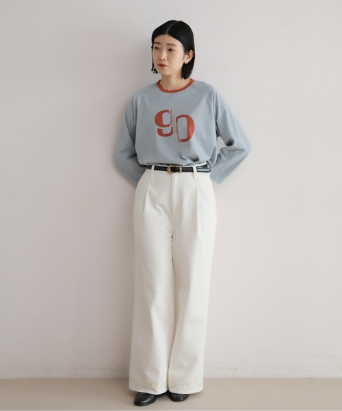 NOMBRE IMPAIR（ノンブルアンペール）の「90ｓロゴＰＴ　リンガー8分袖ＴＥＥ（Tシャツ/カットソー・レディース・キナリ/サックスブルー・FREE）」の12枚目の写真