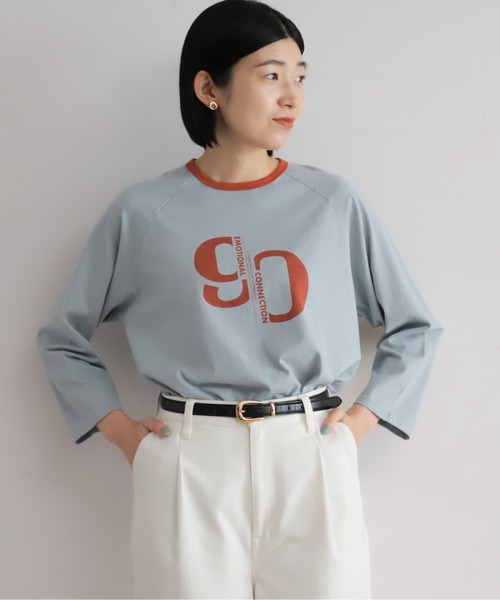 NOMBRE IMPAIR（ノンブルアンペール）の「90ｓロゴＰＴ　リンガー8分袖ＴＥＥ（Tシャツ/カットソー・レディース・キナリ/サックスブルー・FREE）」の13枚目の写真