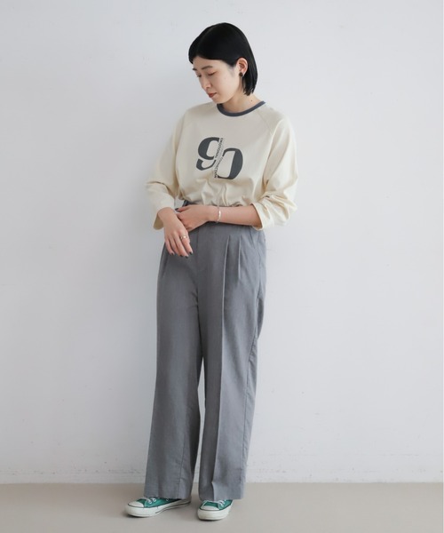 NOMBRE IMPAIR（ノンブルアンペール）の「90ｓロゴＰＴ　リンガー8分袖ＴＥＥ（Tシャツ/カットソー・レディース・キナリ/サックスブルー・FREE）」の8枚目の写真