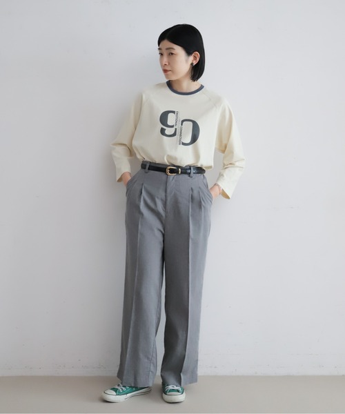 NOMBRE IMPAIR（ノンブルアンペール）の「90ｓロゴＰＴ　リンガー8分袖ＴＥＥ（Tシャツ/カットソー・レディース・キナリ/サックスブルー・FREE）」の4枚目の写真