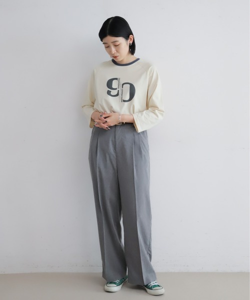 NOMBRE IMPAIR（ノンブルアンペール）の「90ｓロゴＰＴ　リンガー8分袖ＴＥＥ（Tシャツ/カットソー・レディース・キナリ/サックスブルー・FREE）」の3枚目の写真