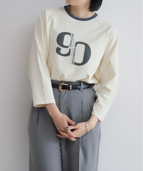 NOMBRE IMPAIR（ノンブルアンペール）の「90ｓロゴＰＴ　リンガー8分袖ＴＥＥ（Tシャツ/カットソー・レディース・キナリ/サックスブルー・FREE）」の9枚目の写真