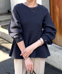 COLLAGE GALLARDAGALANTE | 袖ビジューペプラムカットソー/WEB限定カラー展開(Tシャツ/カットソー)