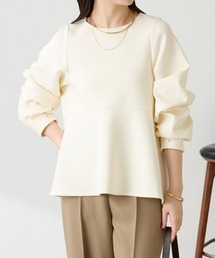 COLLAGE GALLARDAGALANTE | 袖ビジューペプラムカットソー/WEB限定カラー展開(Tシャツ/カットソー)