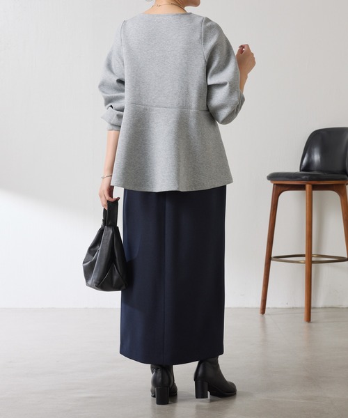 COLLAGE GALLARDAGALANTE（コラージュガリャルダガランテ）の「袖ビジューペプラムカットソー/WEB限定カラー展開（Tシャツ/カットソー・レディース・グレー/ネイビー/オフホワイト・FREE）」の10枚目の写真