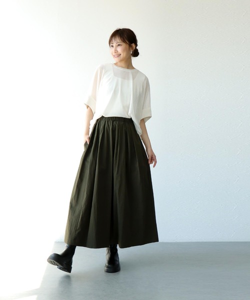 Jines(ジネス)の「ドルマンメッシュトップス(Tシャツ/カットソー・レディース・ホワイト・38)」の2枚目の写真