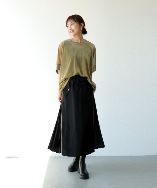 Jines(ジネス)の「ドルマンメッシュトップス(Tシャツ/カットソー・レディース・ホワイト・38)」の7枚目の写真