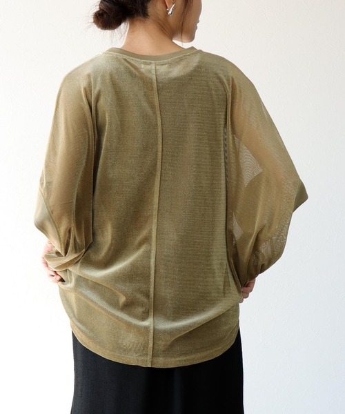 Jines(ジネス)の「ドルマンメッシュトップス(Tシャツ/カットソー・レディース・ホワイト・38)」の11枚目の写真