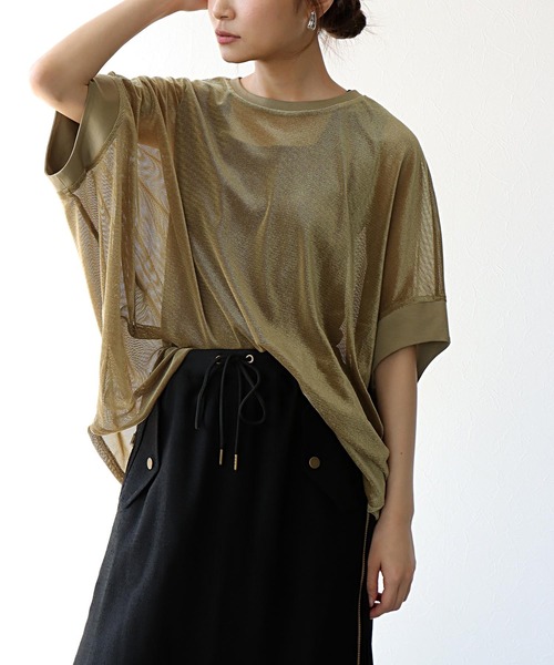 Jines(ジネス)の「ドルマンメッシュトップス(Tシャツ/カットソー・レディース・ホワイト・38)」の10枚目の写真
