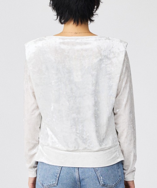 Rouge vif la cle（ルージュヴィフラクレ）の「【Keena/キーナ】ロングスリーブ/トップス/ベロア/お出かけ【WEB限定】（Tシャツ/カットソー・レディース・グレー/ホワイト・フリー）」の8枚目の写真